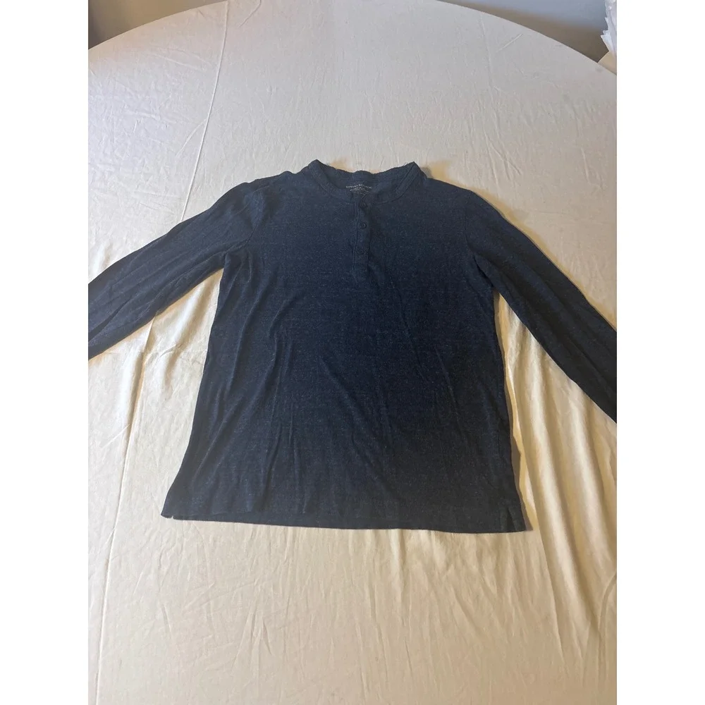 Banana Republic‎ Henley Shirt Mens Small Navy Blue Organic Cotton
